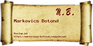 Markovics Botond névjegykártya